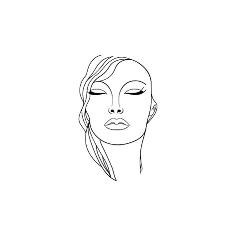 Premium Vector Continuous Line Art With Woman Faces