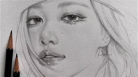 로제 스케치 Pencil Drawing Blackpink RosÉ Youtube