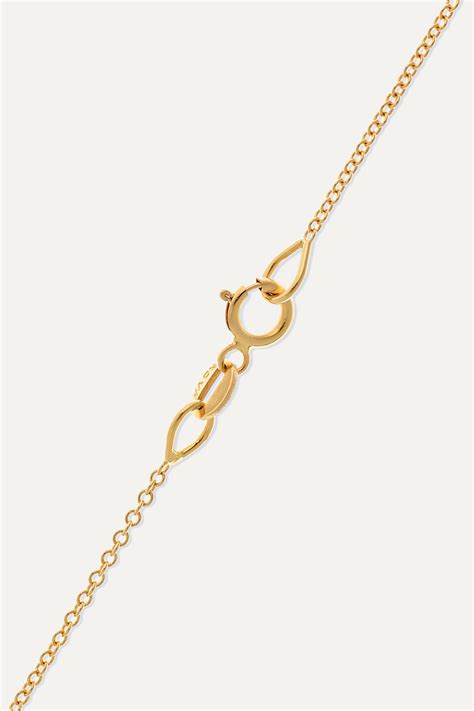 Gold Crescent Moon 18 Karat Gold Diamond Necklace ANDREA FOHRMAN