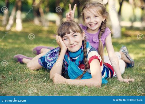 Funny girls stock image. Image of happy, cute, childhood - 32283467