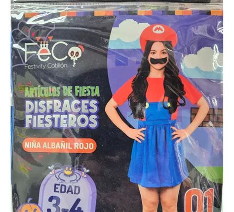 Disfraz Mario Bross Ni A Ni O Halloween Cosplay Fiesta Con Sombrero Y