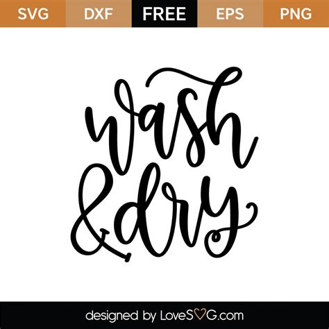 Free Wash And Dry SVG Cut File Lovesvg