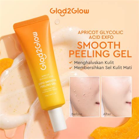 Jual Glad Glow Peeling Gel Apricot Glycolic Exfo Smooth Eksfoliasi