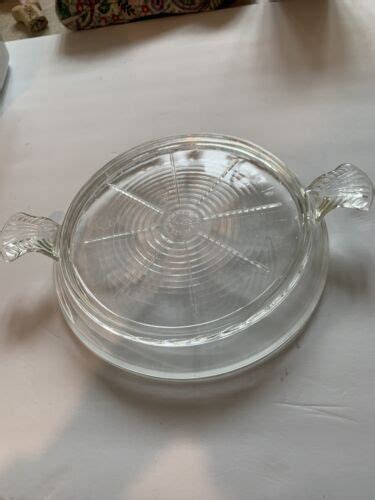 Vintage Fire King Clear Glass Pot Holder Trivet Hot Plate Protector