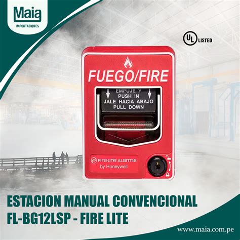 Estacion Manual Doble Convencional Fl Bg Lsp Fire Lite Maia