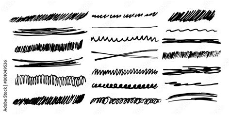 Underlines Emphasis Set Brush Stroke Marker Lines Grunge Curve Wavy