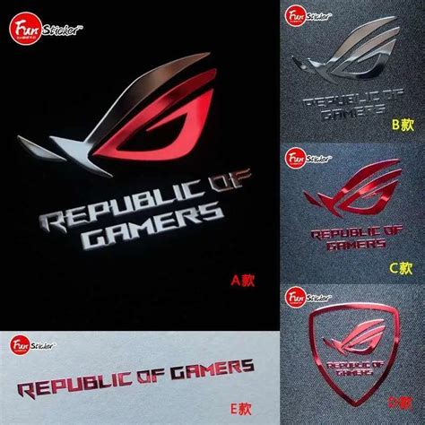 สติ๊กเกอร์โทรศัพท์ Asus Asus Rog Gamer Kingdom โลโก้สติกเกอร์โลหะสติกเก