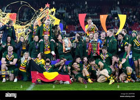 The Australia Men And Women Teams Celebrate Following Their Victories