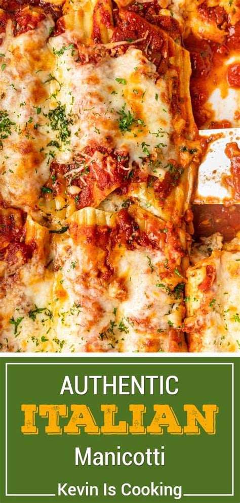 Authentic Italian Manicotti Recipe Video Kevin Is Cooking