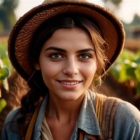 Premium Photo Woman Farmer Smiling