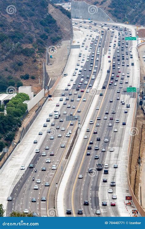 Los Angeles Congested Highway Stock Image Image Of Rush Busy 70440771