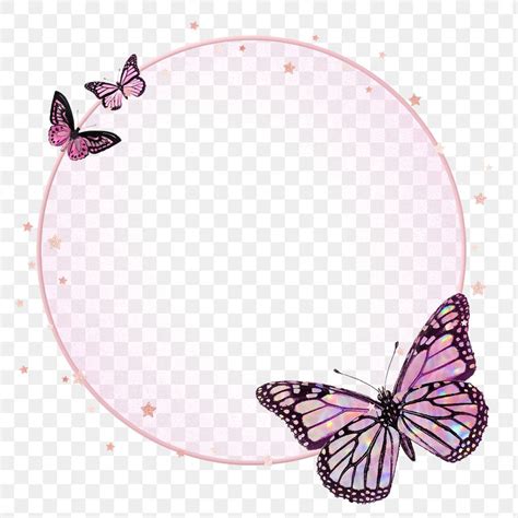 Png Frame With Pink Monarch Butterfly Free Image By Rawpixel