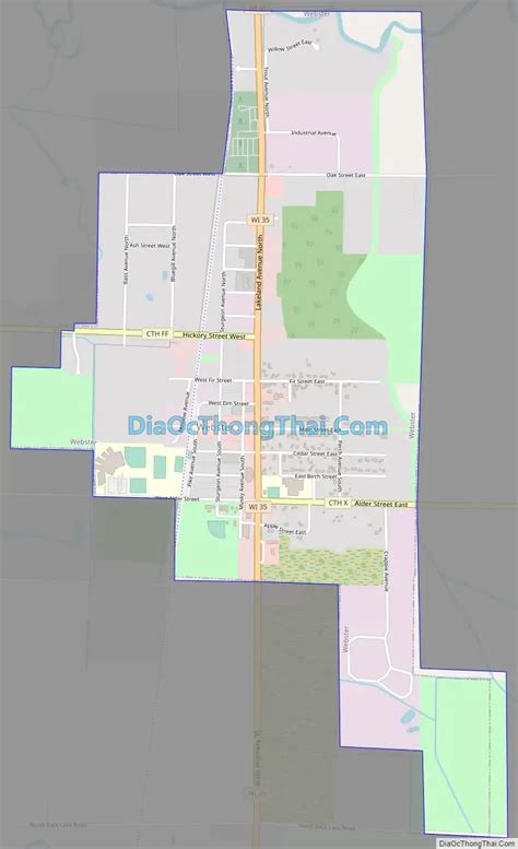 Map Of Webster Village Wisconsin