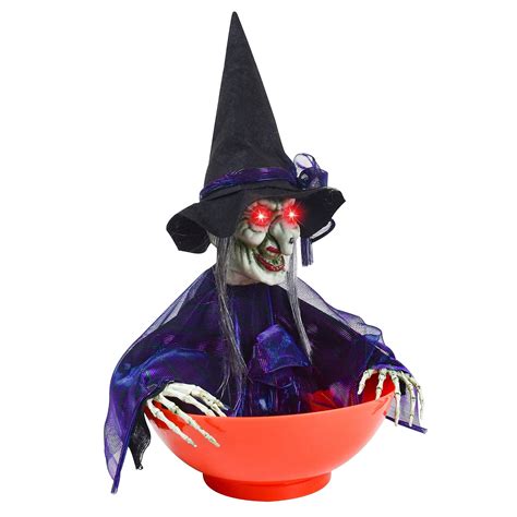 Joyin Halloween Animated Witch Candy Bowl Witch Candy Bowl With Led