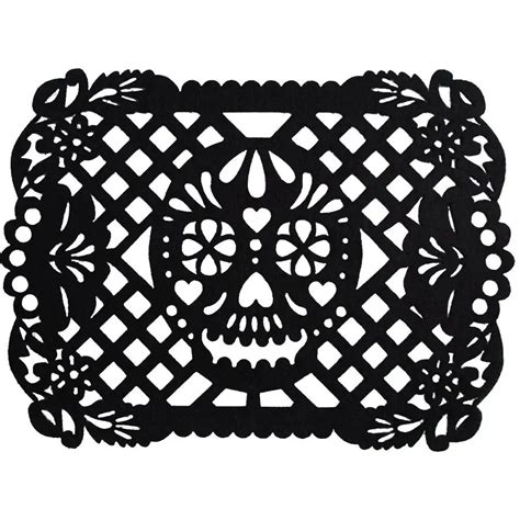 Felt Papel Picado Black Placemats Set Of 6 Lolo Modern Mexican