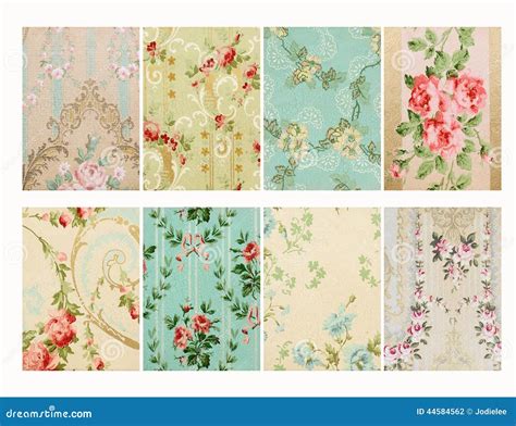 Set Of Vintage French Floral Shabby Floral Chic Walloper Background