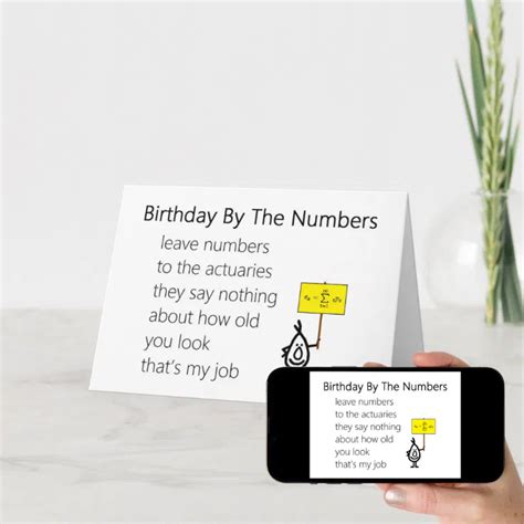 Birthday By The Numbers A Funny Birthday Poem Card Zazzle