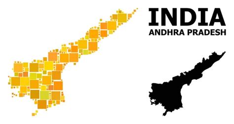 Mapa Plano Vectorial Del Estado De Andhra Pradesh Con Leyenda Vector De