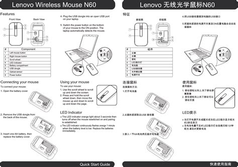 Primax Electronics Mn Lenovo Wireless Optical Mouse N User Manual