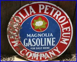 Original Magnolia Gasoline Motor Oil Porcelain Sign Sign Motor Oil