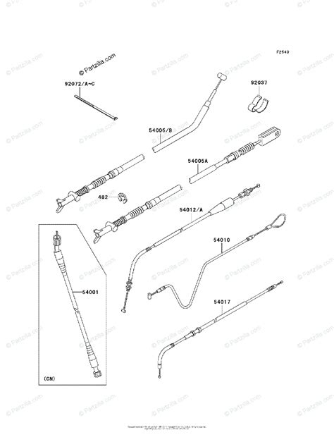 Kawasaki ATV 2000 OEM Parts Diagram for Cables | Partzilla.com