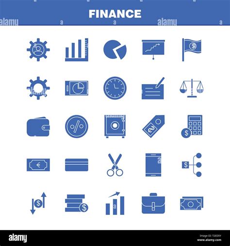 Finanzas Glifo S Lido Conjunto De Iconos Para La Infograf A Mobile Ux