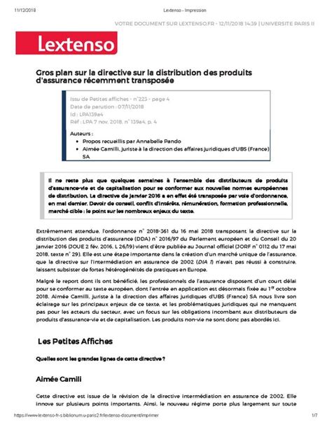 Directive Sur La Distribution Des Produits Dassurance