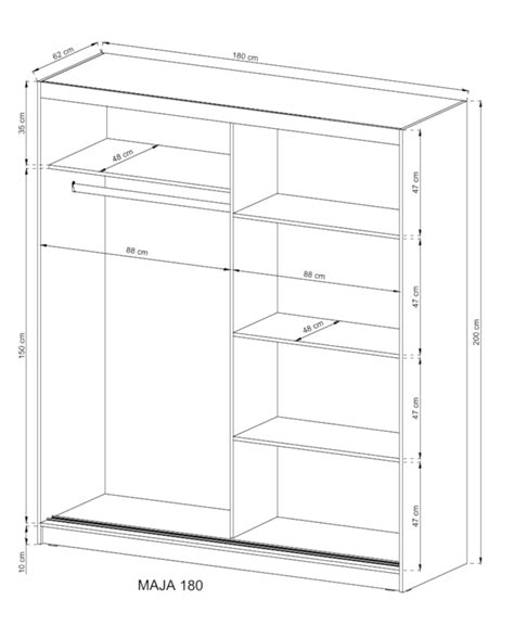 Szafa Wiki Dwudrzwiowa Cm Przesuwna P Ki Dr Ek Wieszakowy