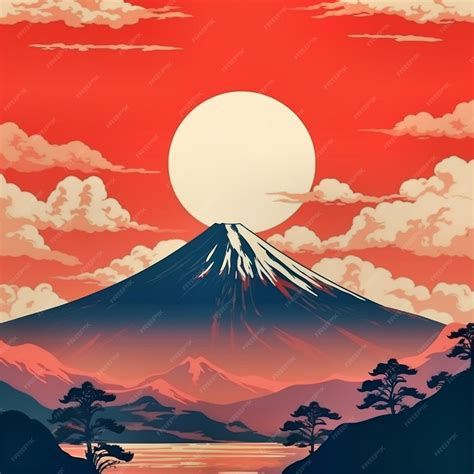 Premium AI Image | sunrise over mt fuji