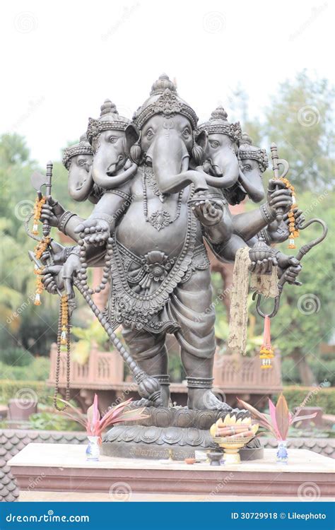 Five Head Sculpture Of Ganesha Stock Photo Image Of Ancient