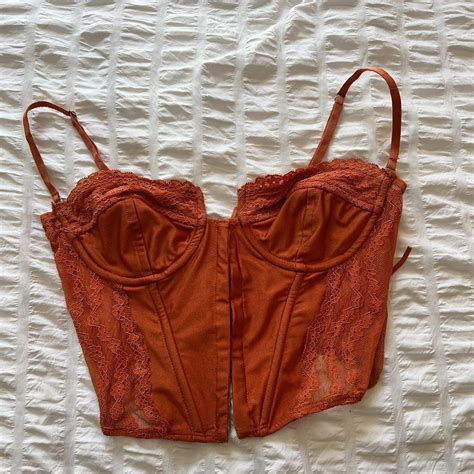 Edikted Womens Orange Corset Depop