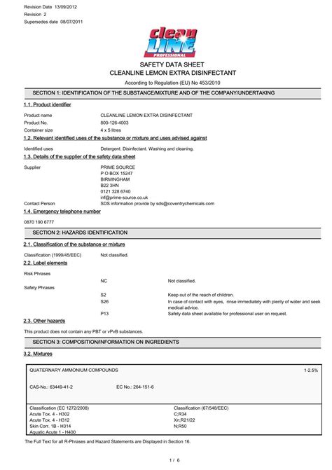 Safety Data Sheet Lyreco