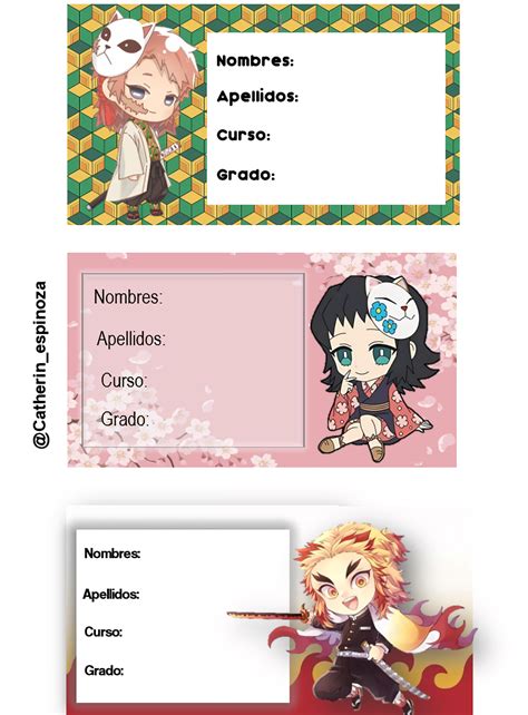 Stickers Kimetsu No Yaiba Pegatinas Bonitas Etiquetas De Colegio