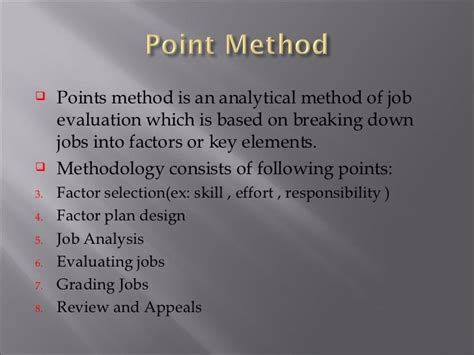 Job Evaluation Point Method