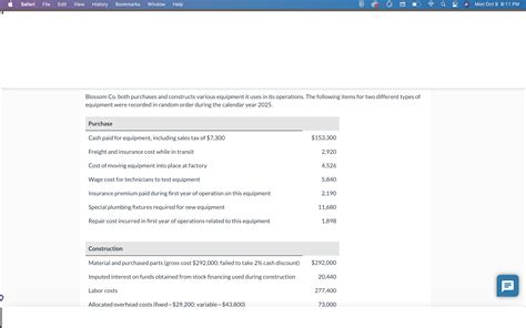 Solved Blossom Co Both Purchases And Constructs Various Chegg