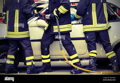 Brave Firefighters Relieve An Injured After An Accident During A