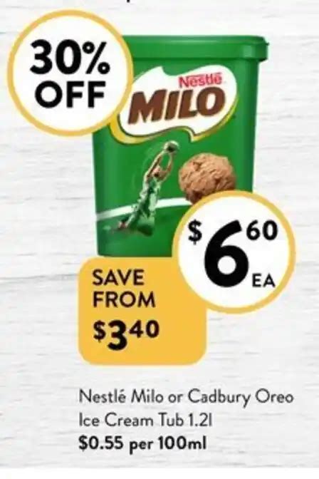 Nestl Milo Or Cadbury Oreo Ice Cream Tub L Offer At Foodworks