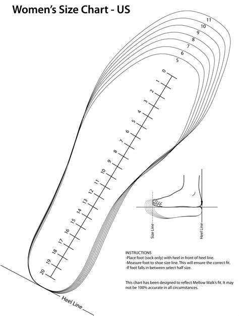 Printable Shoe Size Charts 101 Activity