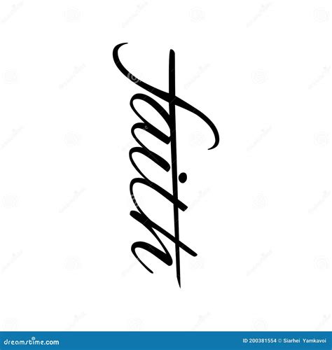 `Faith` Hand Written Calligraphy Lettering Text in Cross Shape ...