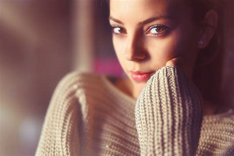 Face Women Model Long Hair Brunette Looking At Viewer Photography