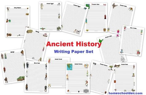 Ancient History Writing Paper Set Homeschool Den