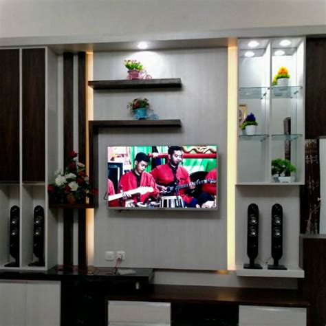 Jual Backdrop Tv Minimalis Bahan Multiplex Finishing HPL Harga 1 5jt