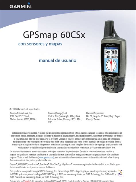 Gpsmap 60csx Garmin Manual De Usuario Sistema De Posicionamiento