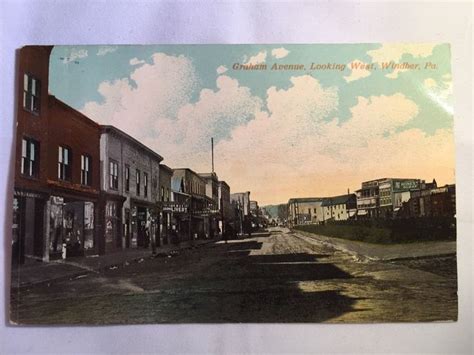 Vintage Graham Avenue Windber Pa Historic District Postcard Marked