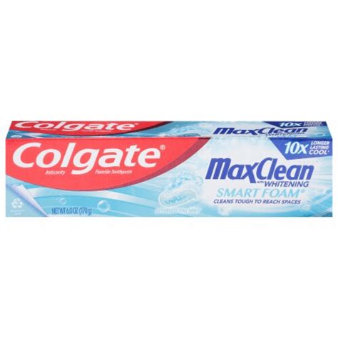 Colgate Max Clean With Whitening Smart Foam Toothpaste Oz Qfc