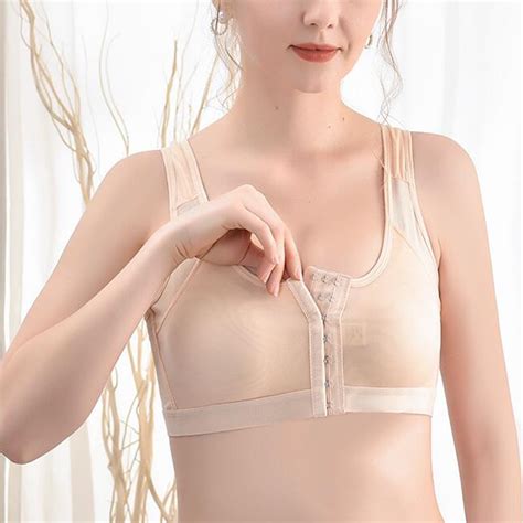 Anuyalue Front Closure Bras Post Surgery Bra Breast Augmentation Bras Compression Bra Post