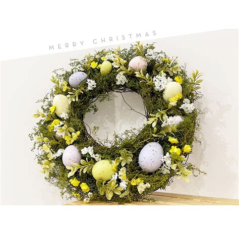 With Twigs And Pastel Eggs Artificial Flower Wreat Vicedeal