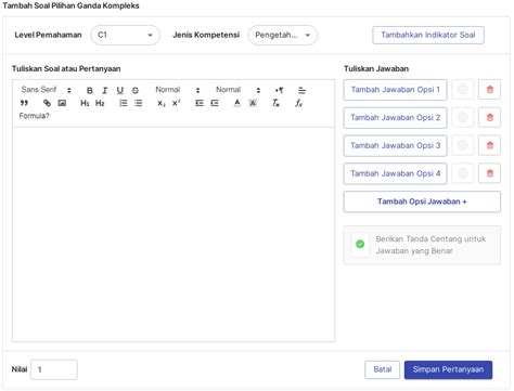 Membuat Tipe Soal Pilihan Ganda Kompleks Di Modul Pusat Bantuan Sekolahku