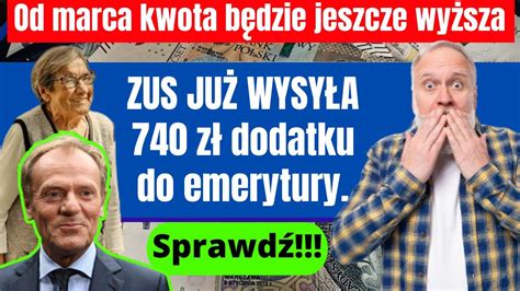 EMERYCIE I EMERYTKO ZUS już wysyła 740 zł dodatku do emerytury Od