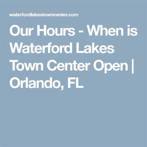 Waterford Lakes Shopping Center Is A Large Open Air Shopping Center